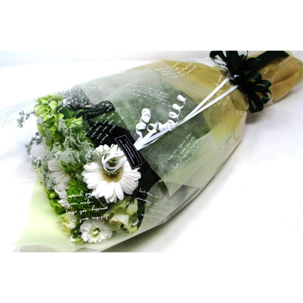 おまかせ白い花束 White & Green Long Stemmed Bouquet