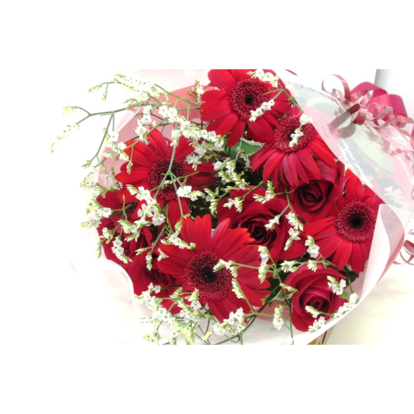薔薇とガーベラの花束